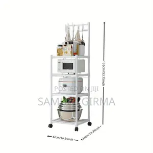 4 Tier Moveable Kitchen Storage Rack