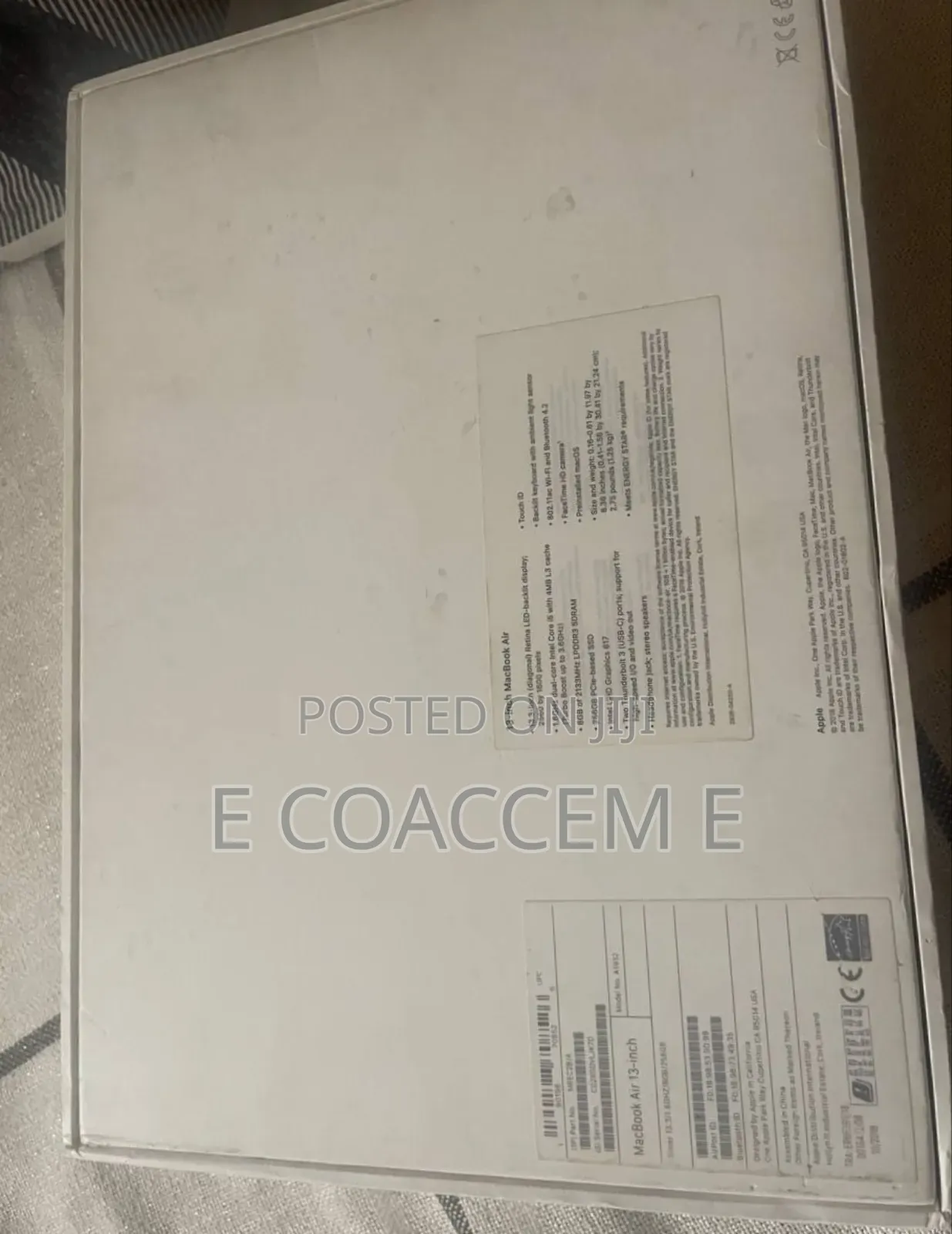 New Laptop Apple MacBook Air 8GB Intel Core I5 SSD 256GB