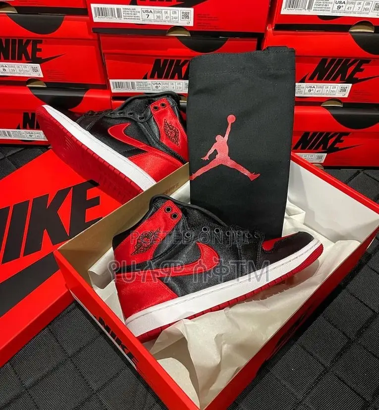 Original Air Jordan 1 Hi ‘Satin Bred’ Shoes