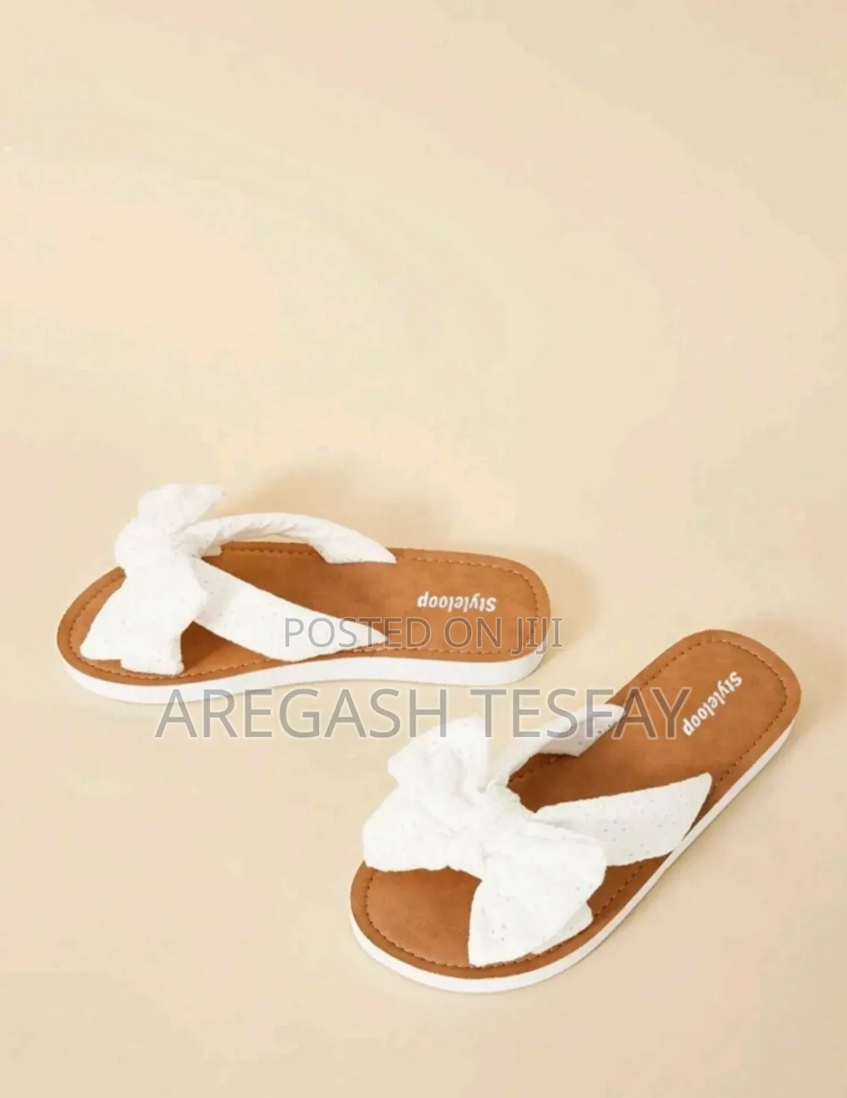 Styleloop Fashion White Slides for Women