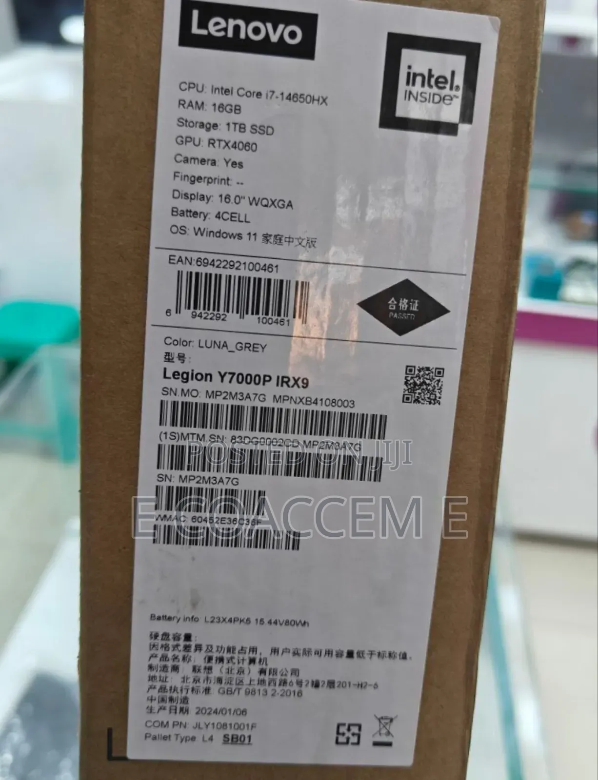 New Lenovo Legion Y7000P IRX9 Gaming Laptop 16GB Intel Core I7 SSD 1T