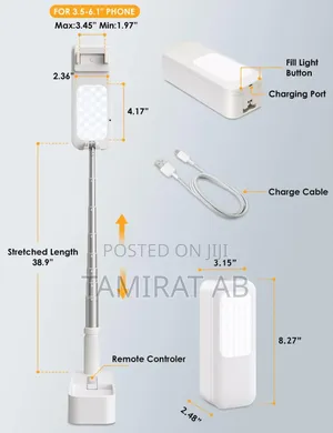 V6 Multi-Function Foldable Mobile Phone Holder, Led Light