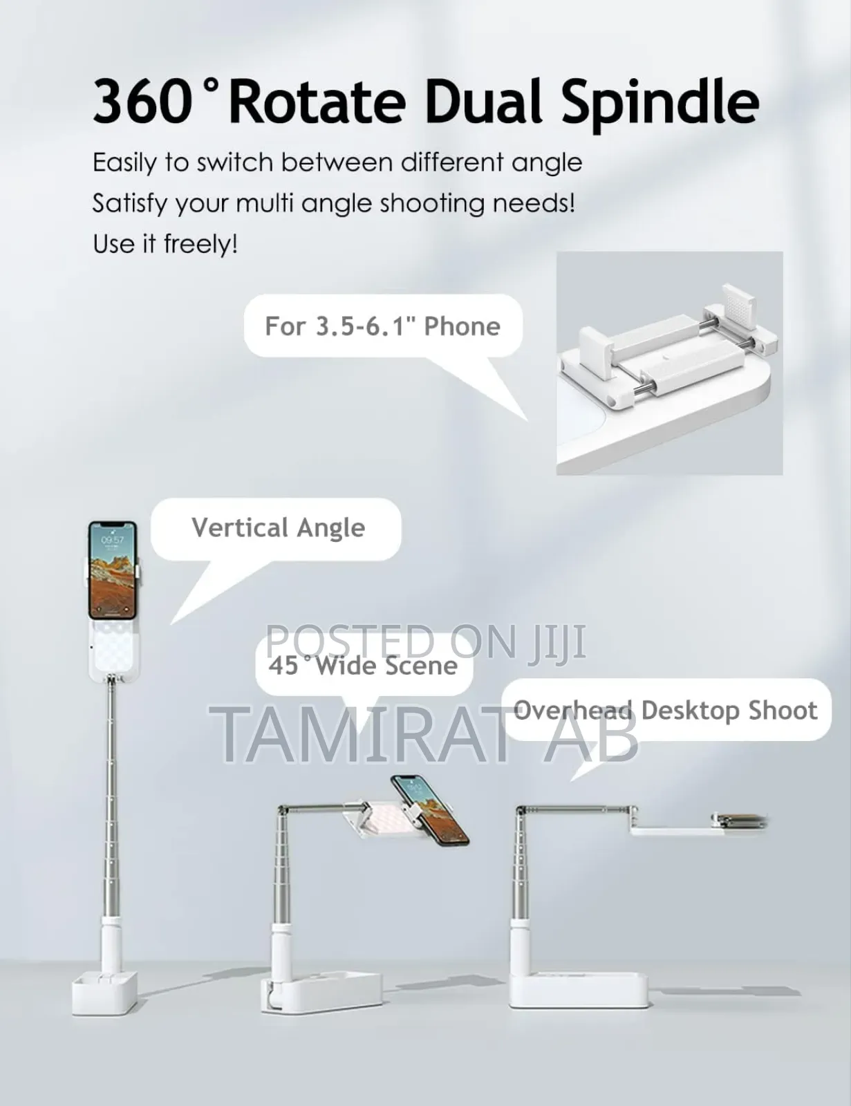 V6 Multi-Function Foldable Mobile Phone Holder, Led Light