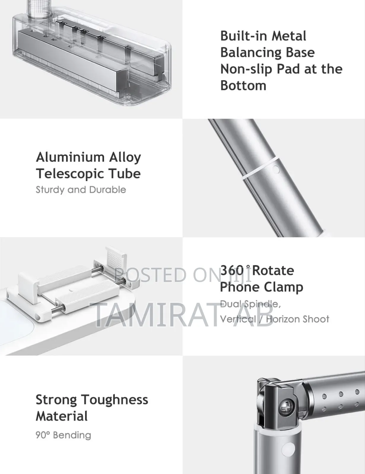 V6 Multi-Function Foldable Mobile Phone Holder, Led Light