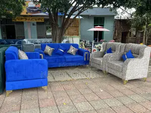 Photo - Sofa Full Set Made of HD #1 ማለዳ ስፖንጅ Made by Wooden Material