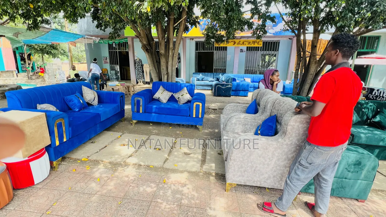 ሶፋ Full Set Made of ማለዳ HD#1 Sponge Qlty Wood Materal