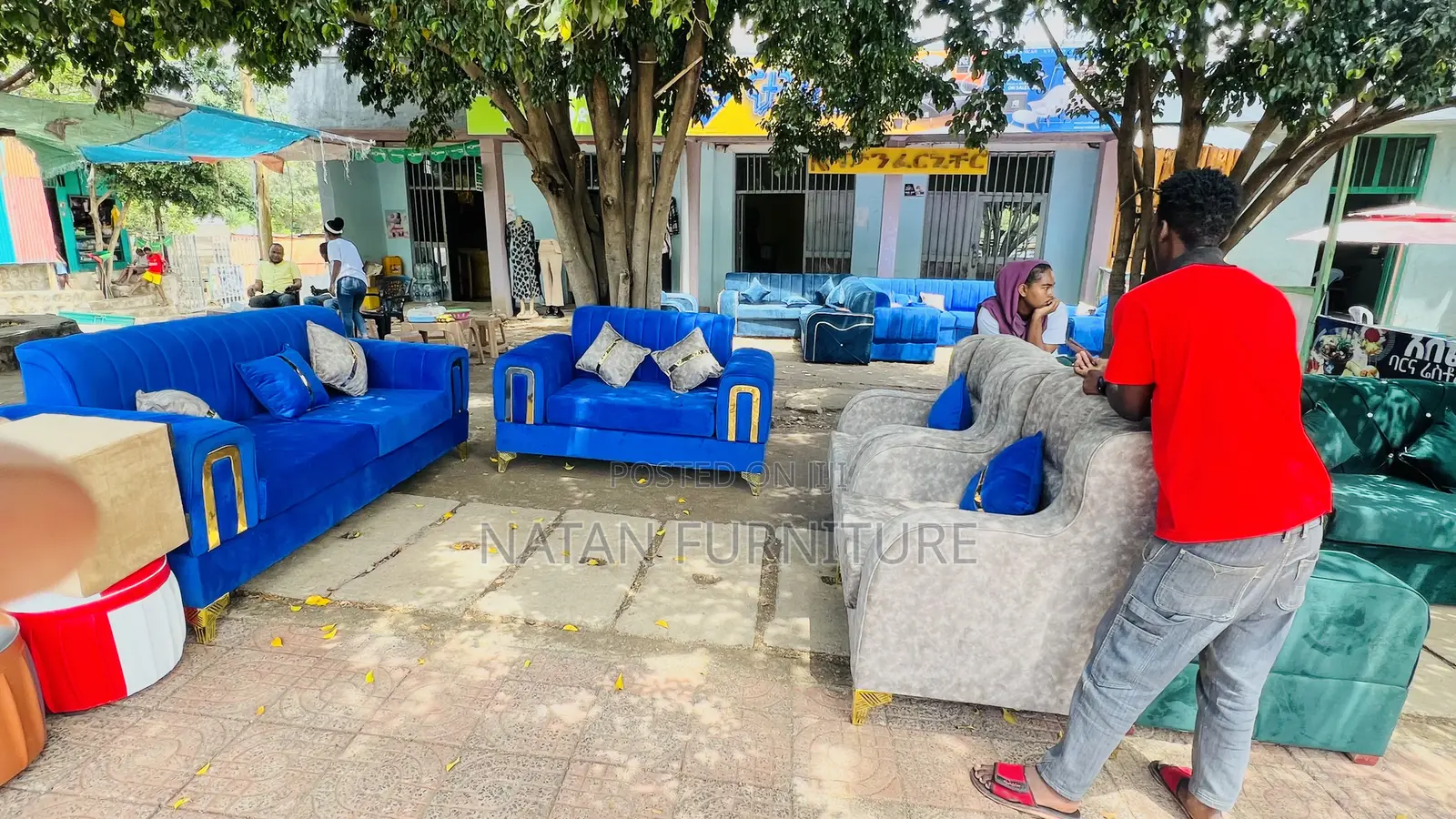 ሶፋ Full Set Made of ማለዳ HD#1 Sponge Qlty Wood Materal