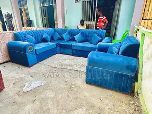 Photo - ሶፋ(l-Shape)Made of ማለዳ Hd#1 Sponge Qlty Wood Materal