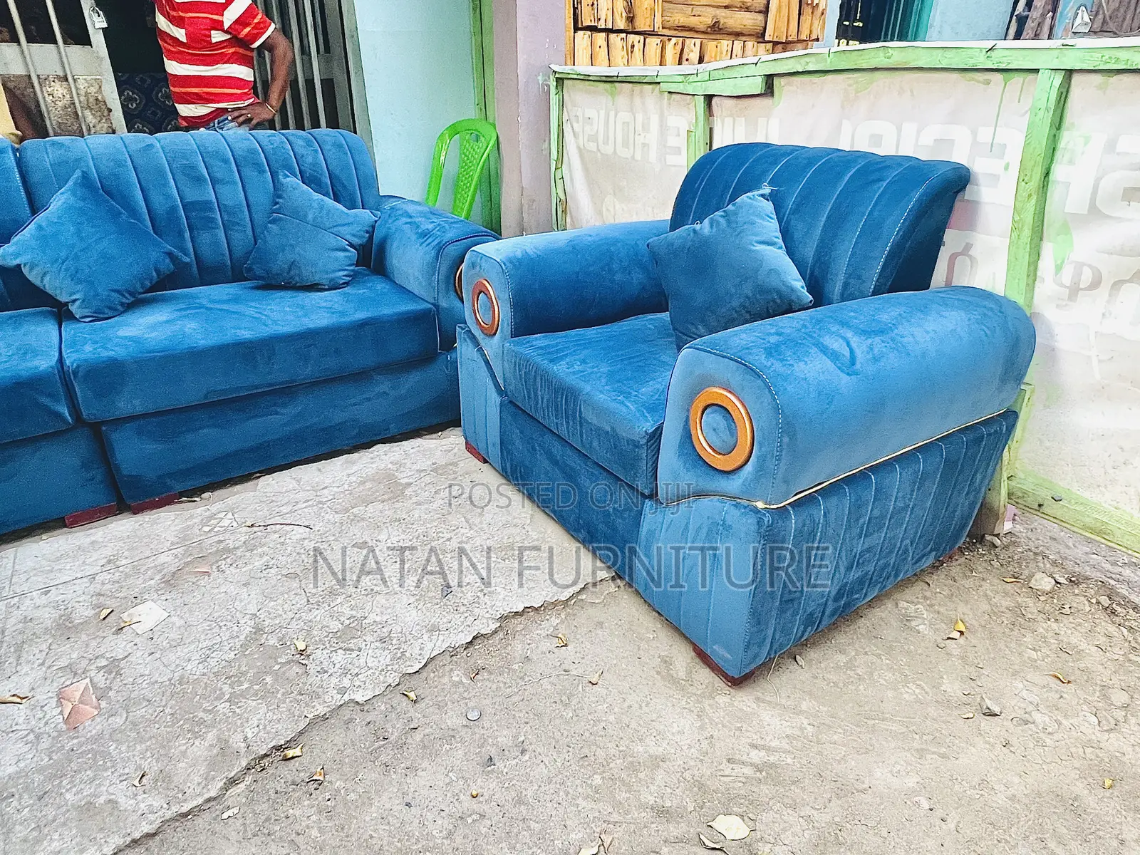 ሶፋ(l-Shape)Made of ማለዳ Hd#1 Sponge Qlty Wood Materal