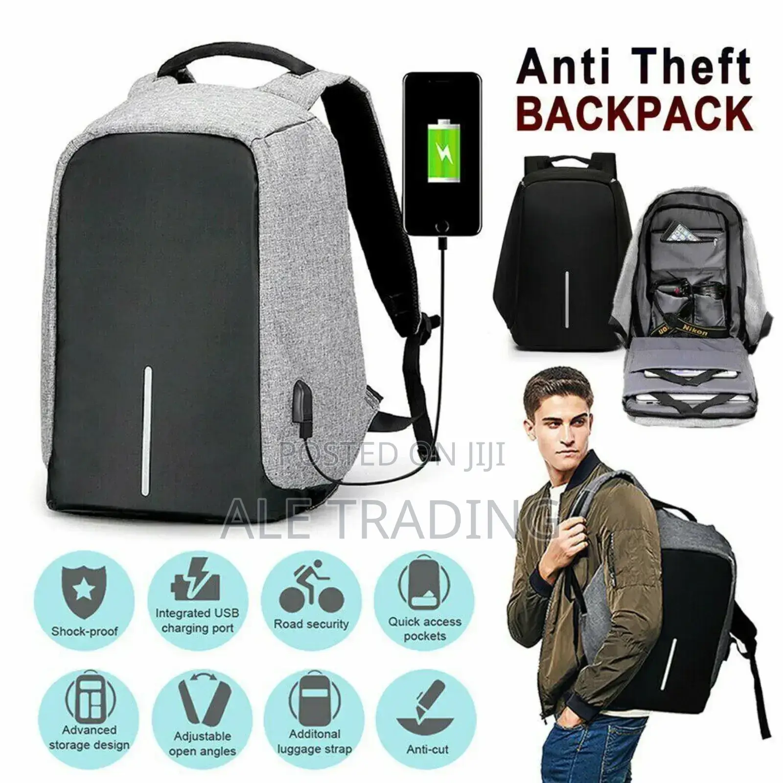 Anti Theft Laptop Black Pack