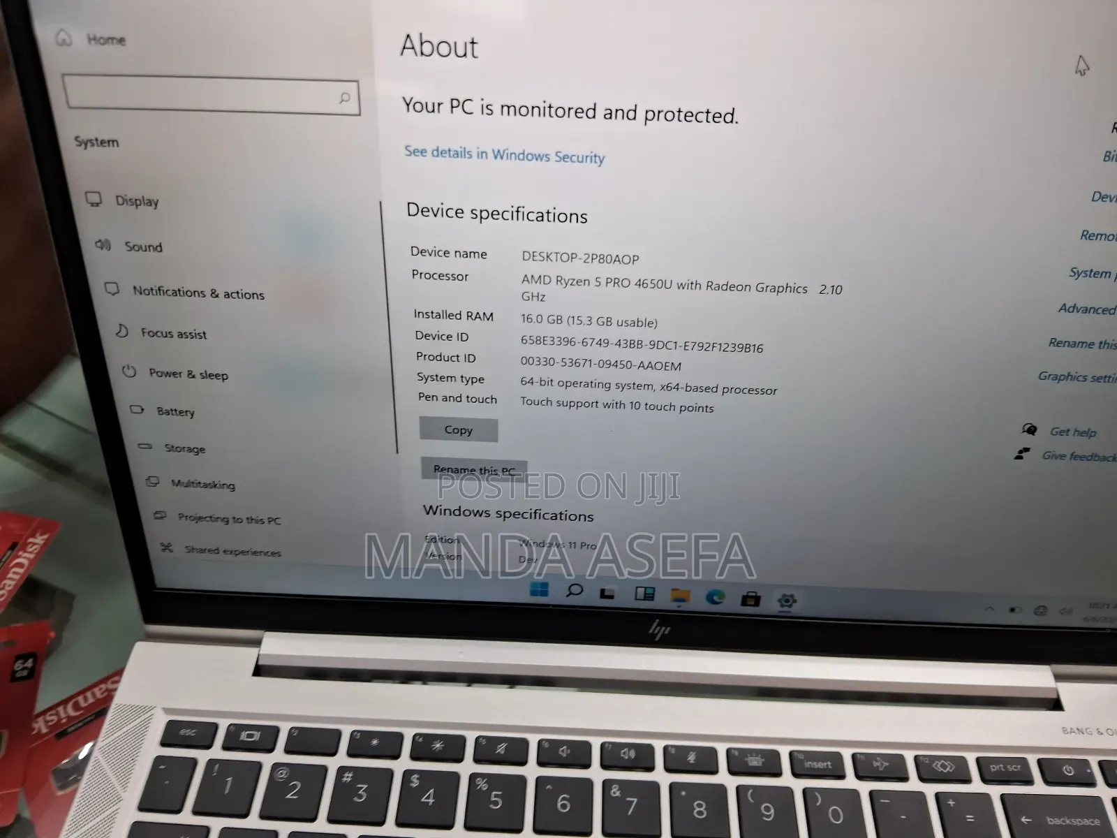 New Laptop HP EliteBook 840 G7 16GB AMD Ryzen 5 SSD 512GB