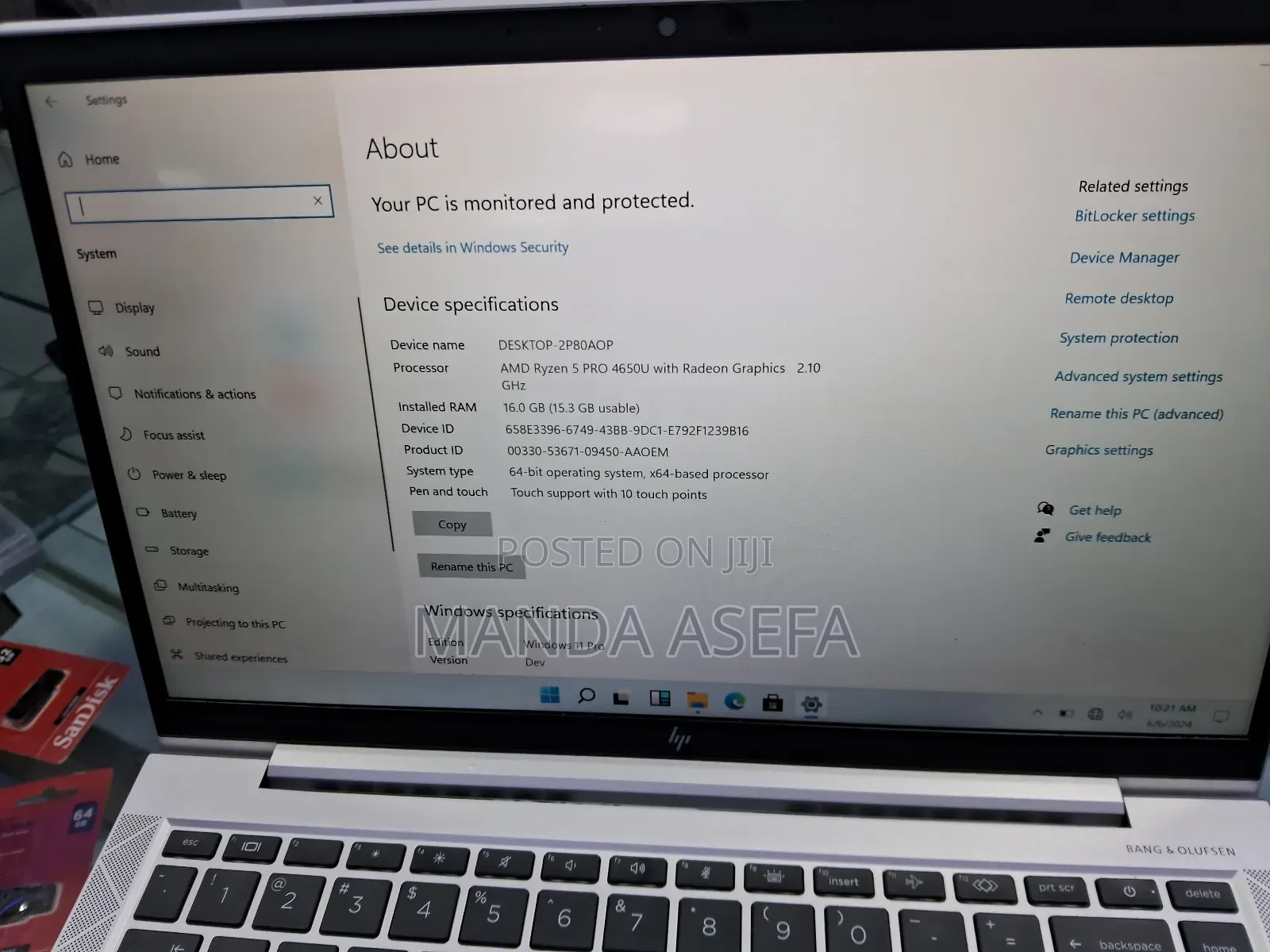 New Laptop HP EliteBook 840 G7 16GB AMD Ryzen 5 SSD 512GB