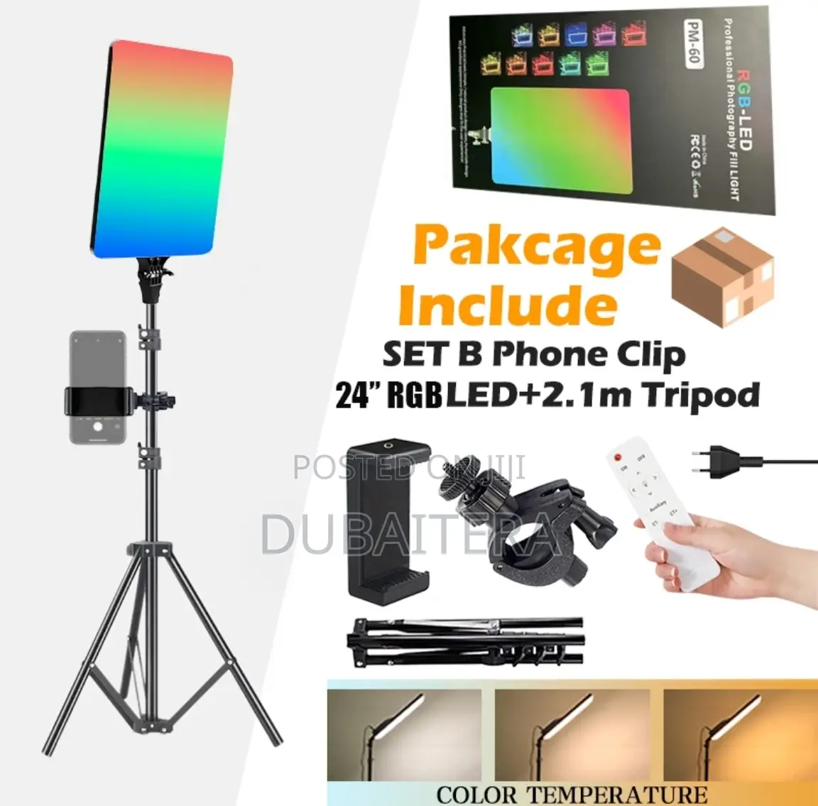 RGB BI Color on Tripod Colourful RGB Photography Fill Light