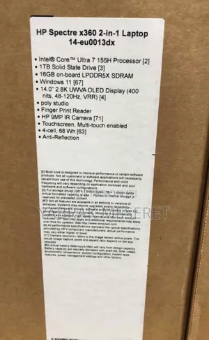 New Laptop HP Spectre 16GB Intel Core I7 SSD 1T