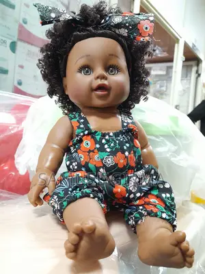 Photo - African Black Girl Doll With Dress