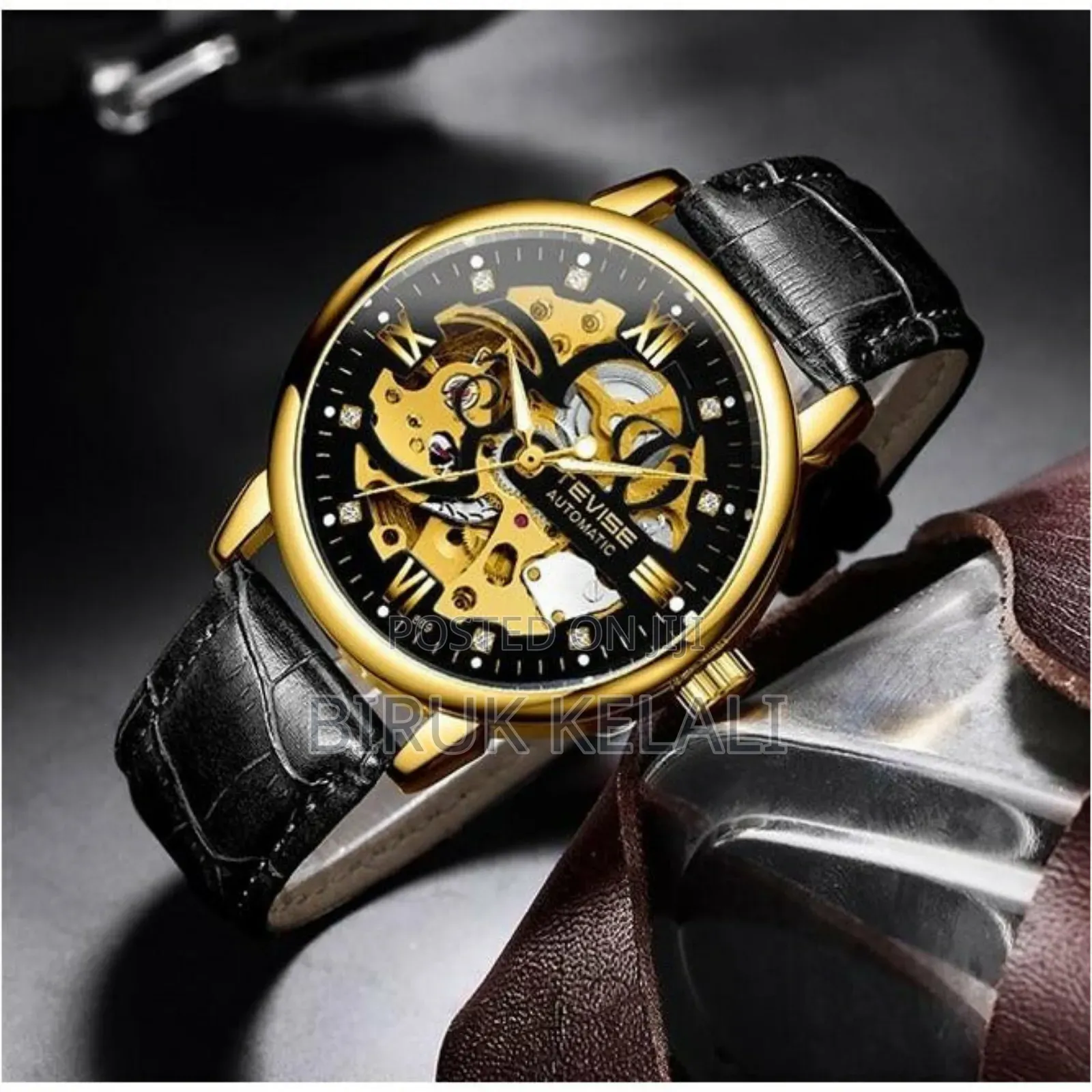 TEVISE Men Watches Automatic Mechanical Skeleten WATCH