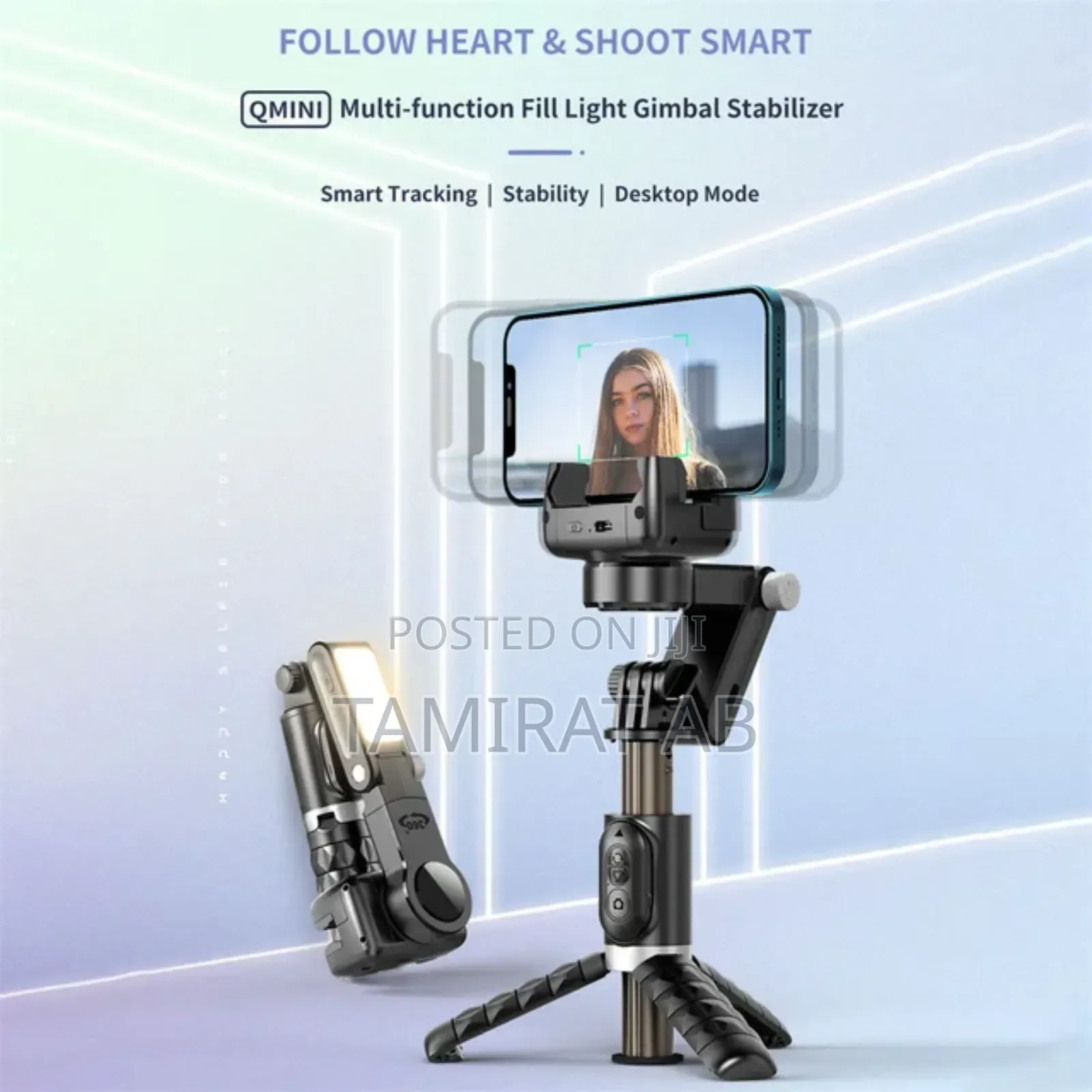 Q18 Desktop Stabilizer, Selfie Stick, Tripod, Fill Light