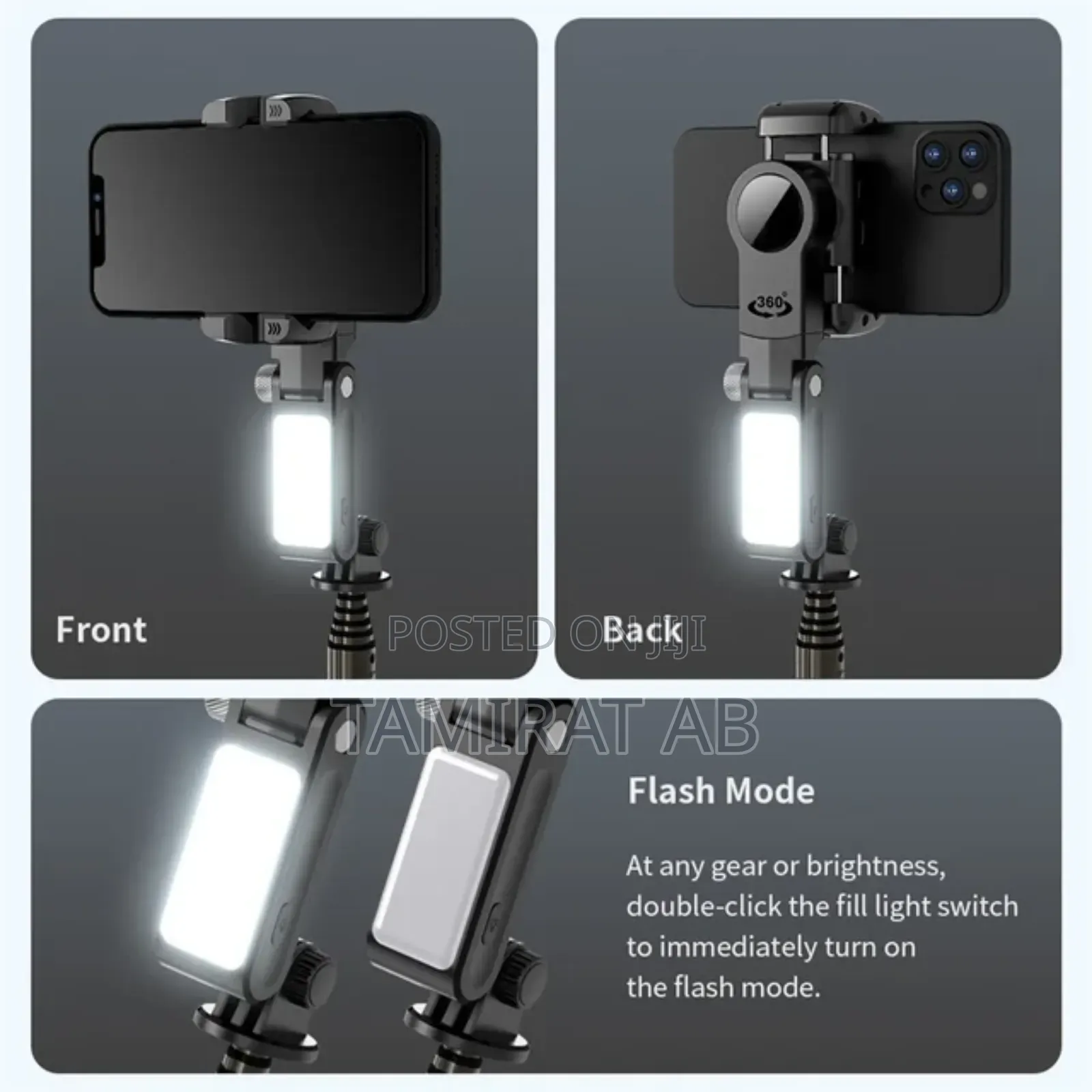 Q18 Desktop Stabilizer, Selfie Stick, Tripod, Fill Light