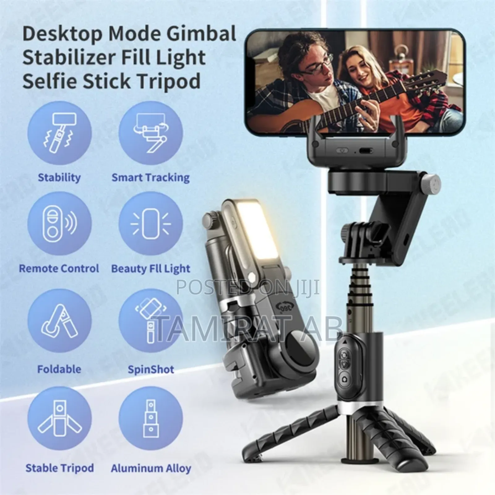 Q18 Desktop Stabilizer, Selfie Stick, Tripod, Fill Light