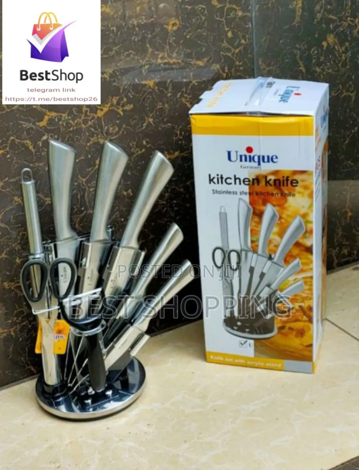 Unique Kitchen Knife Set ቢላ ሰት