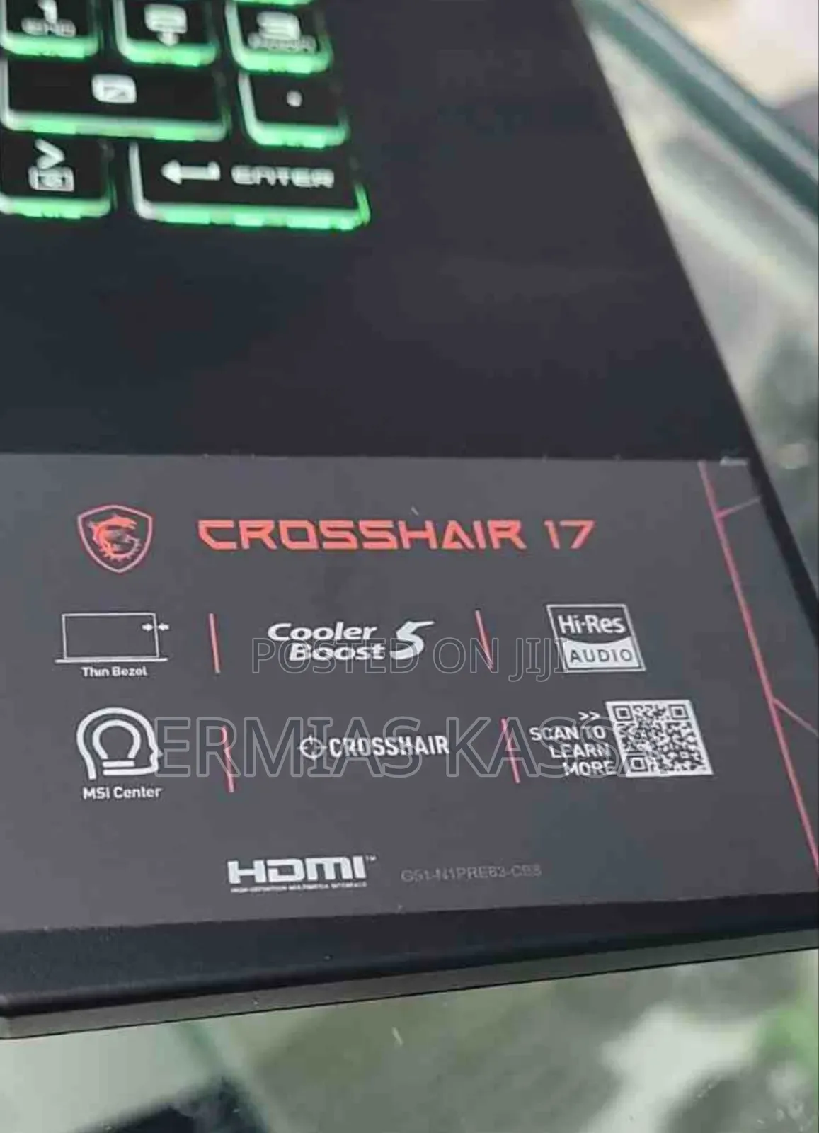 New Laptop MSI Crosshair 17 16GB Intel Core I7 SSD 512GB