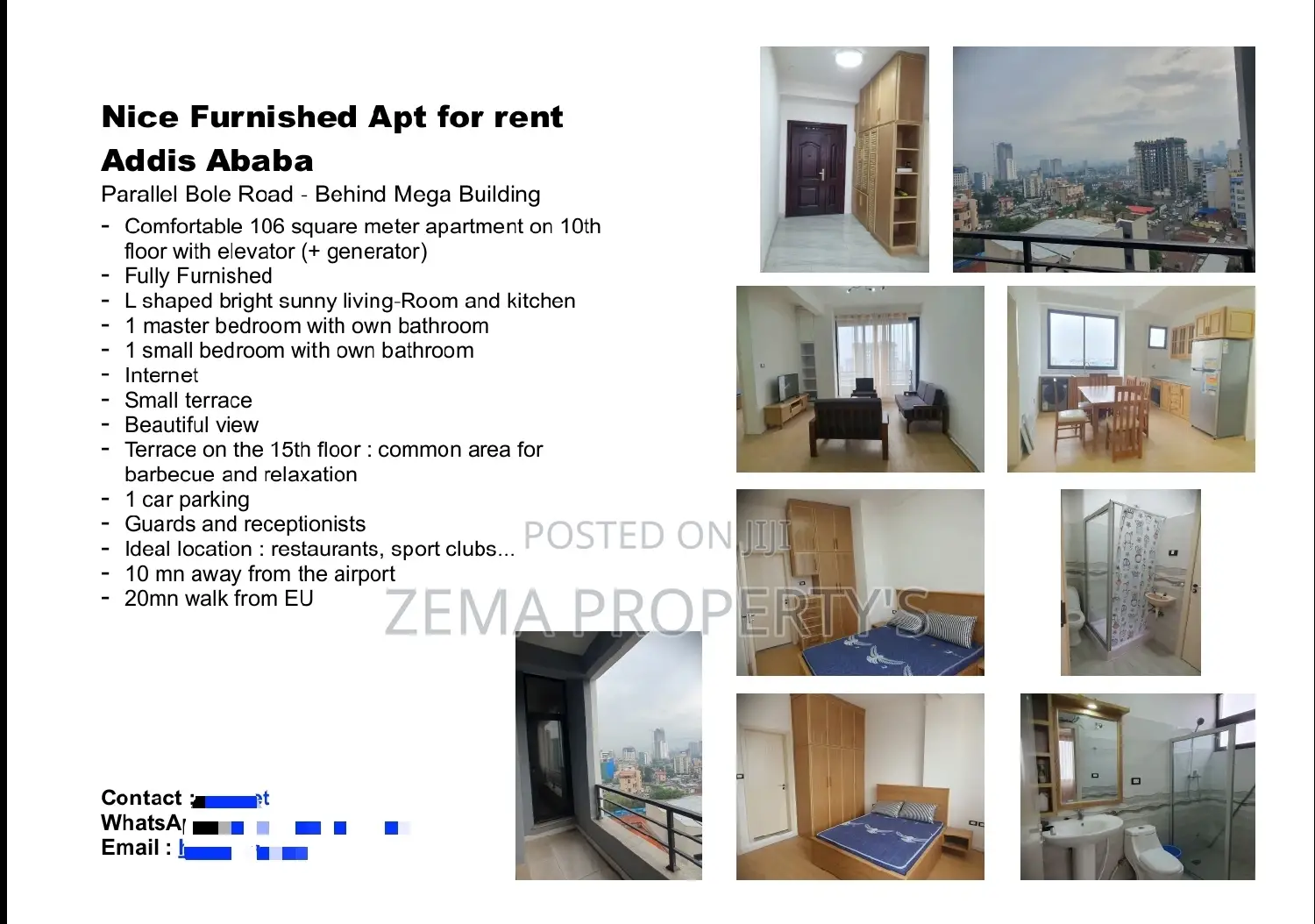 Furnished 2bdrm Apartment in Zema, Bole for rent