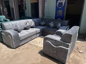 ሶፋ(l-Shape)Made of ማለዳ HD#1 Sponge Qlty Wood Materal