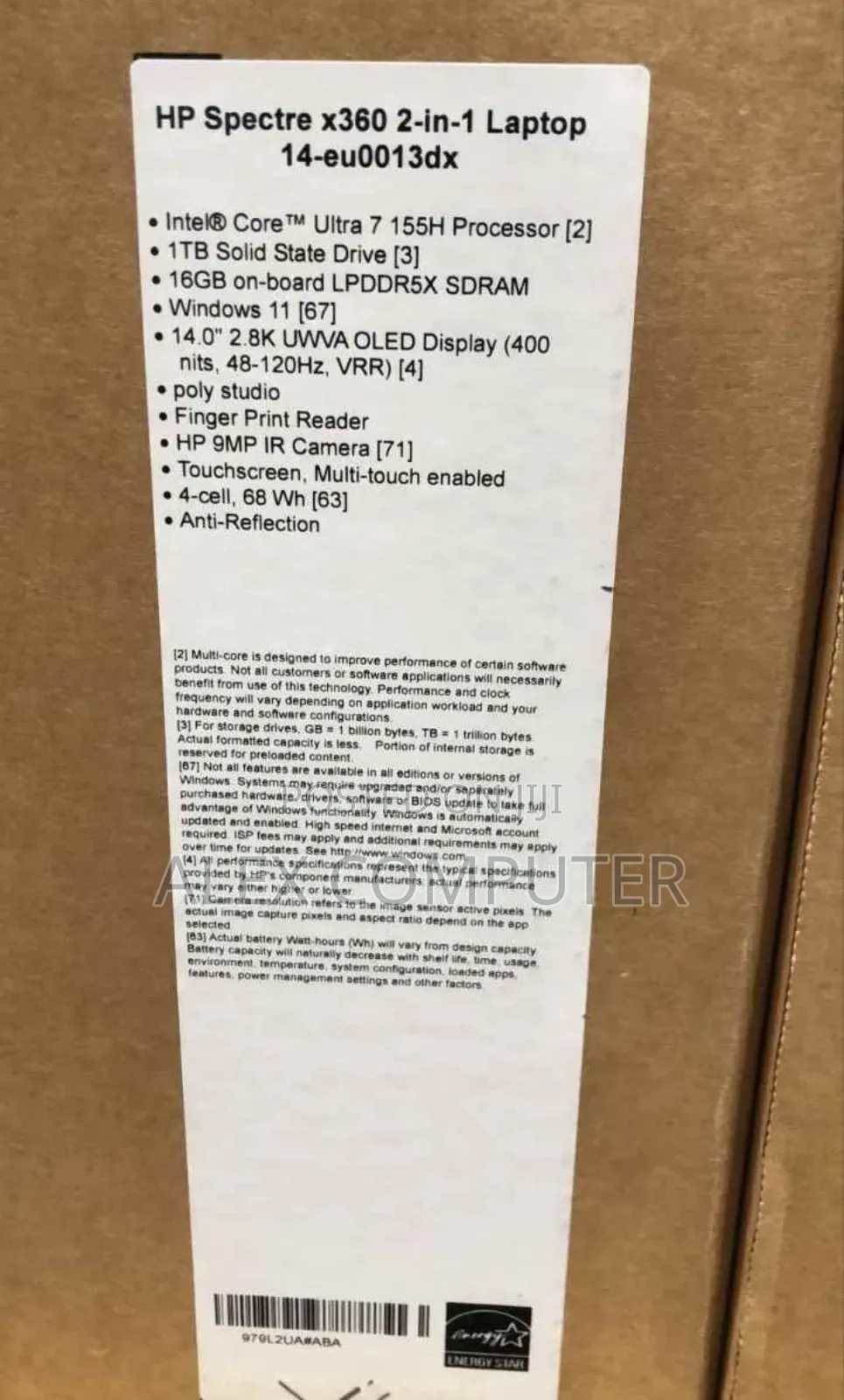 New Laptop HP Spectre 14 16GB Intel Core I7 SSD 1T