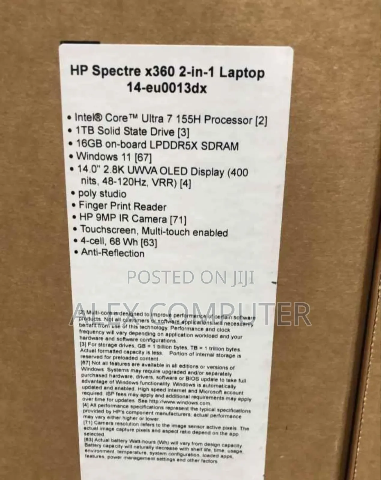 New Laptop HP Spectre 14 16GB Intel Core I7 SSD 1T