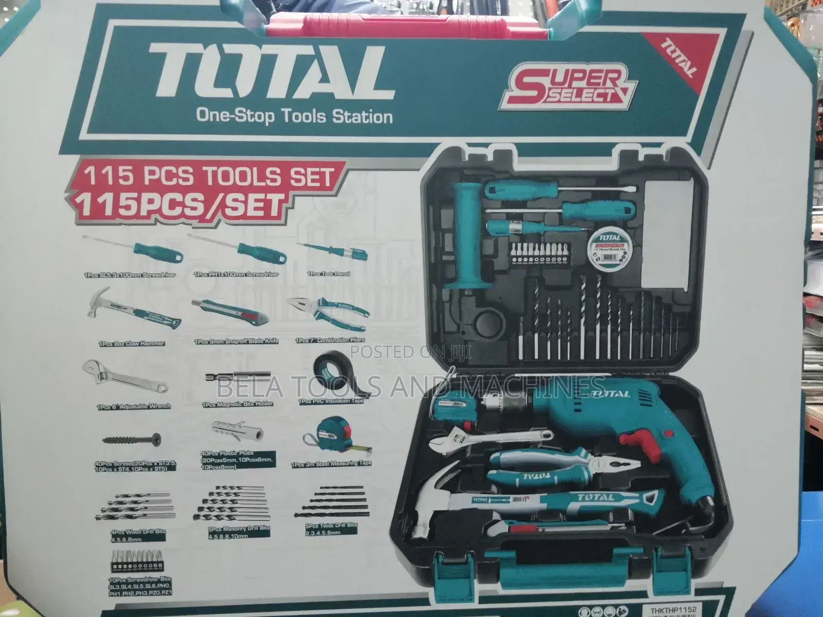 Total 115 PCS Tools Set Drill Set