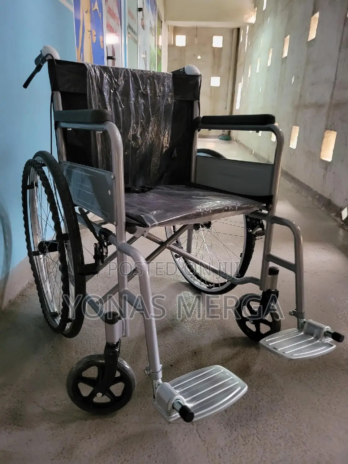 Wheelchair/ዊልቼር_double Brake, Handbrake and Booster Brake