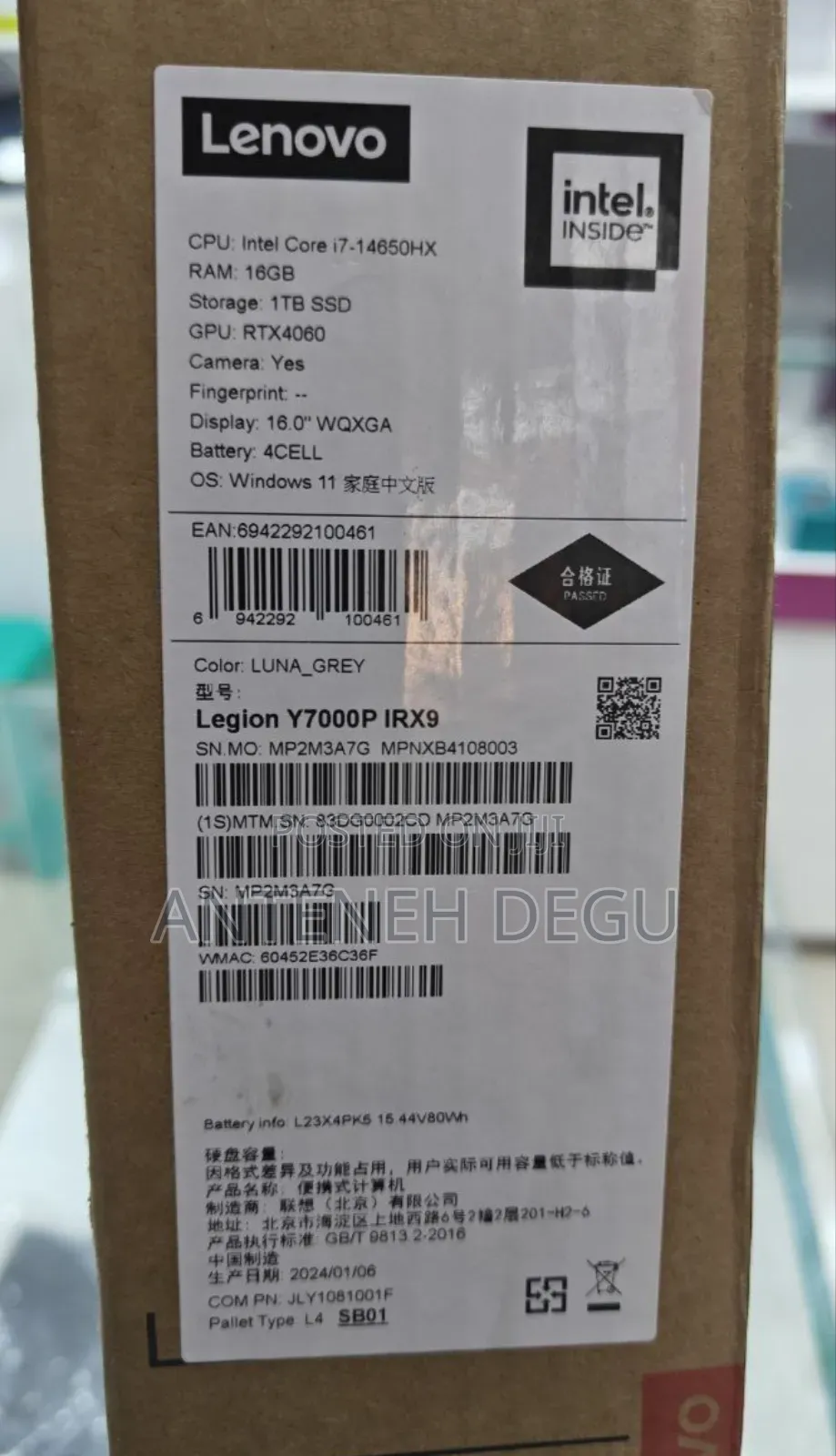 New Lenovo Legion Y7000P IRX9 Gaming Laptop 16GB Intel Core I7 SSD 1T