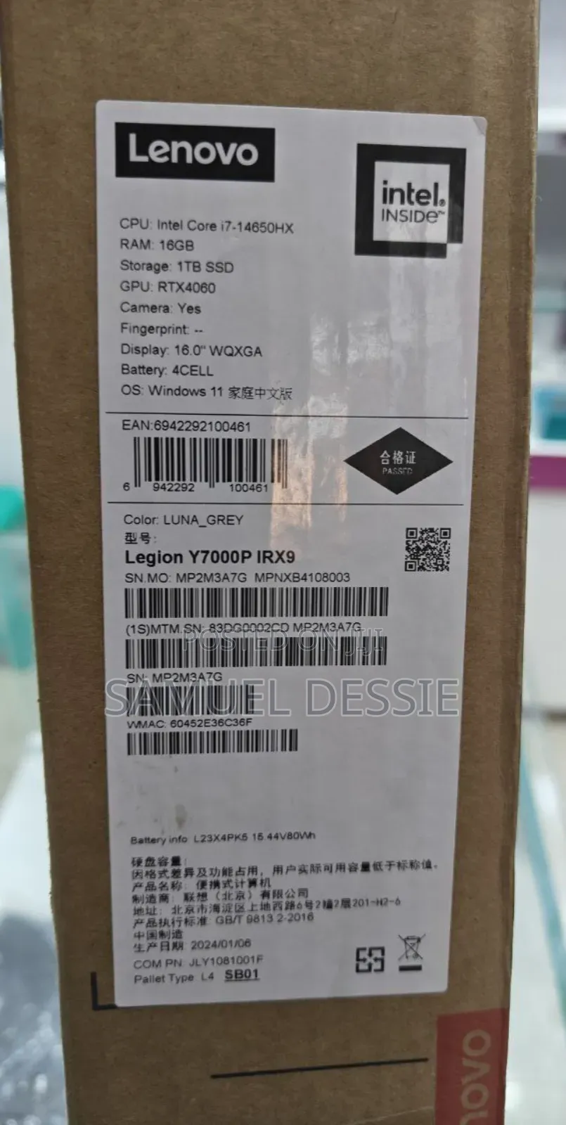New Laptop Lenovo Legion 5 16GB Intel Core I7 SSD 1T