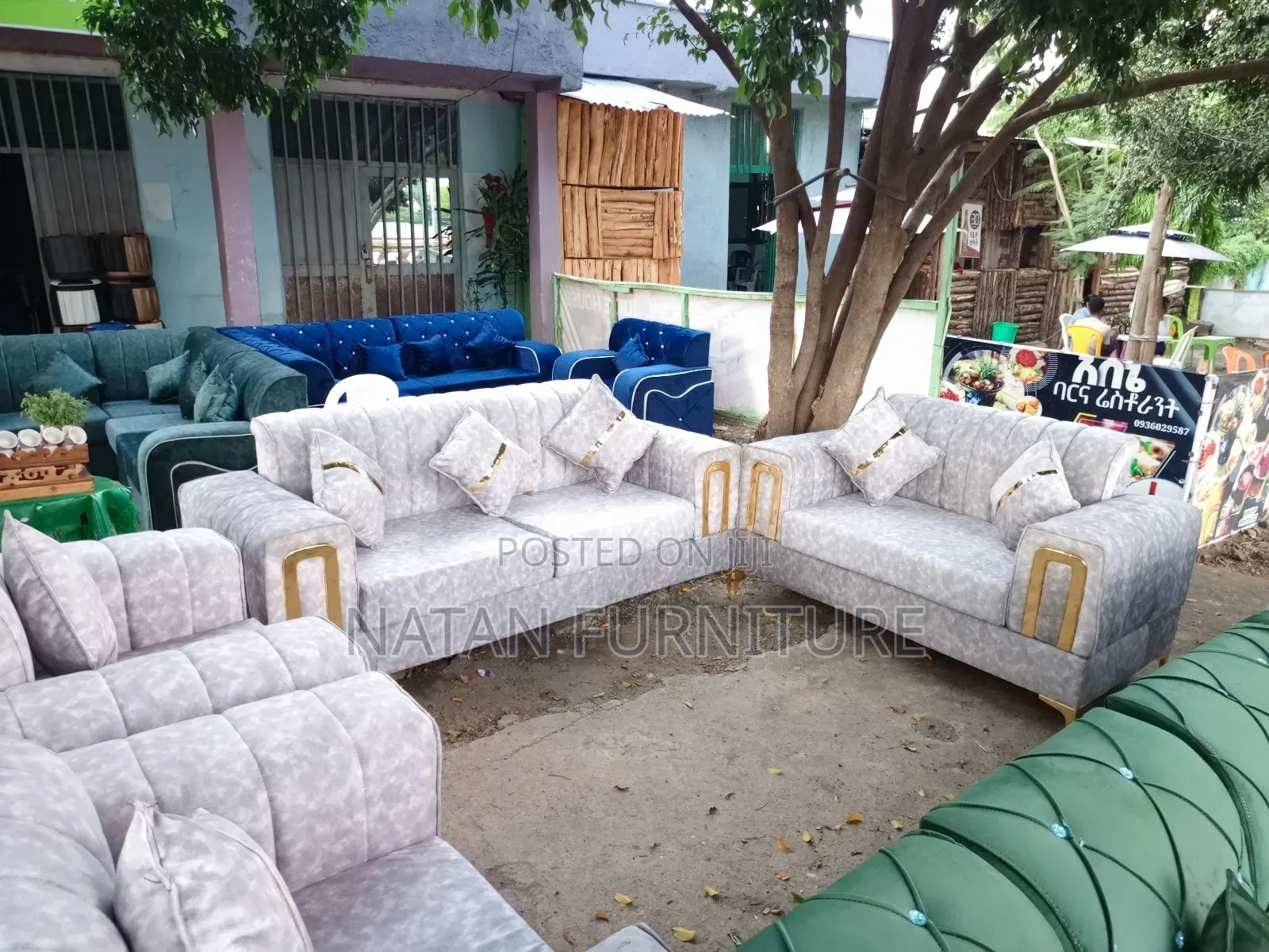 ሶፋ(Sofa Full Set)Made of ማለዳ Hd#1 Sponge Qlty Wood Materal