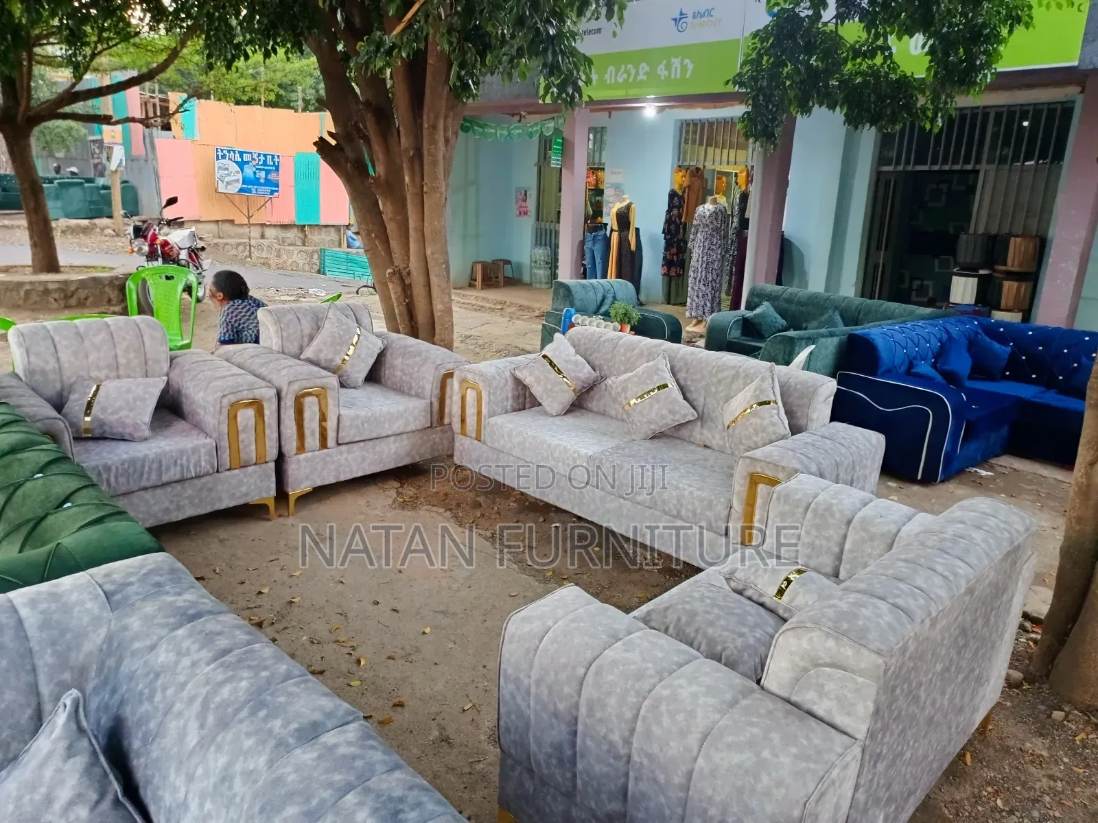 ሶፋ(Sofa Full Set)Made of ማለዳ Hd#1 Sponge Qlty Wood Materal