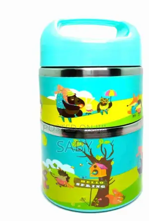 Photo - Stainless Steel 2 Tiers Kids Lunch Box