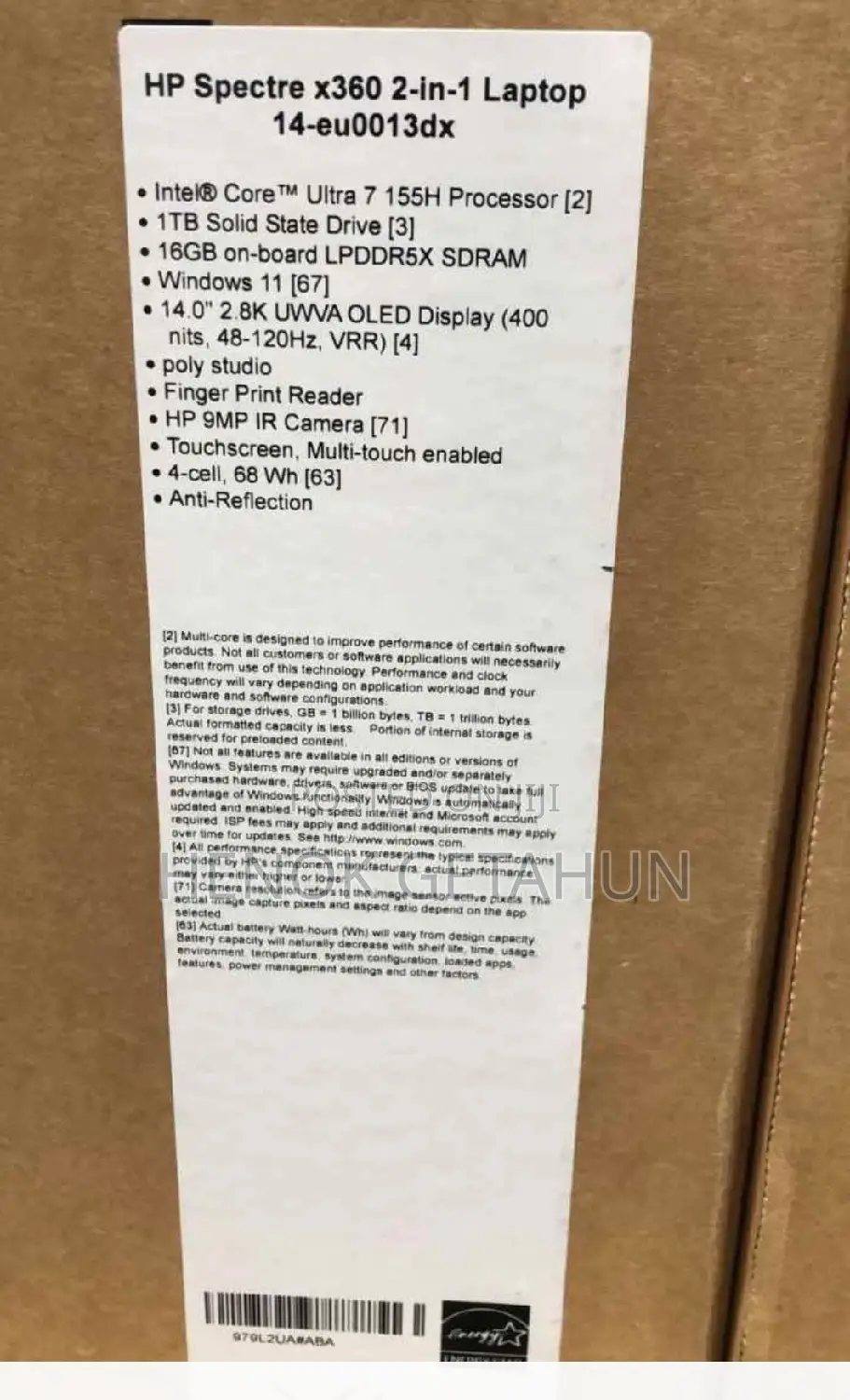 New Laptop HP Spectre X360 15t 16GB Intel Core i7 SSD 1T