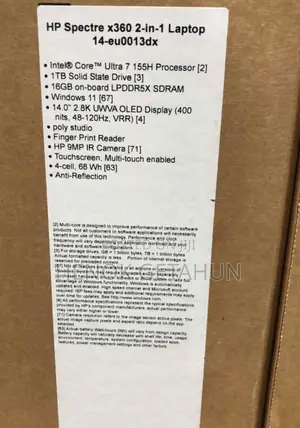 New Laptop HP Spectre X360 15t 16GB Intel Core i7 SSD 1T