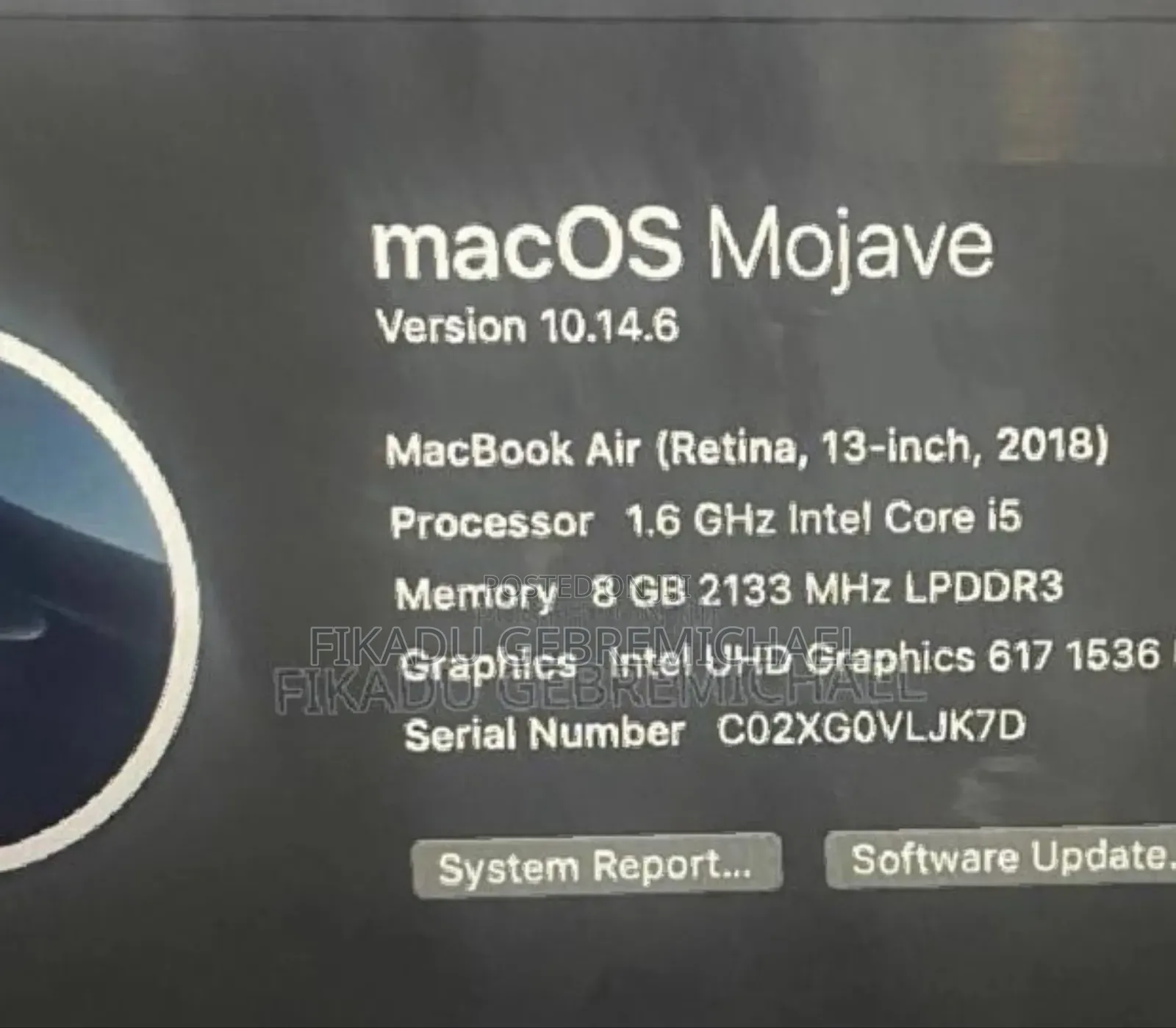 New Laptop Apple MacBook Air 2018 8GB Intel Core i5 SSD 256GB