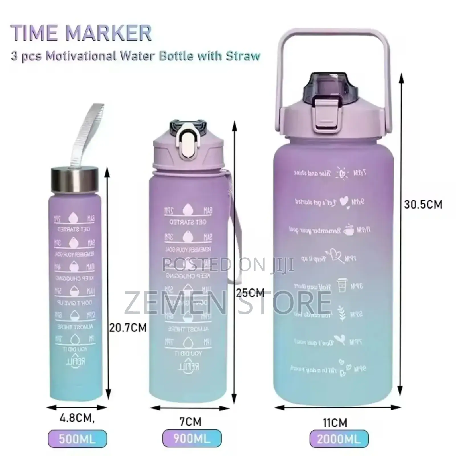 3-Piece Set Portable Water Bottle High Quality BPA Free