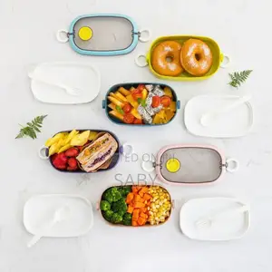 Two Layer Lunch Box With Cutlery