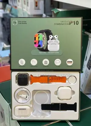 Smart Watch + Airpod + Wireless Power Bank + Charger + Box