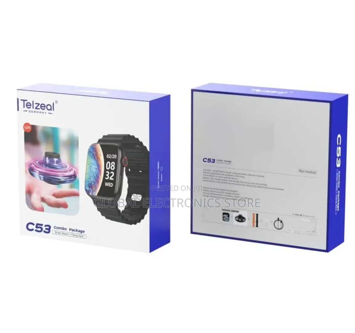 Telzeal Germany Smart Watch With 2 Straps Flying Gyro Black