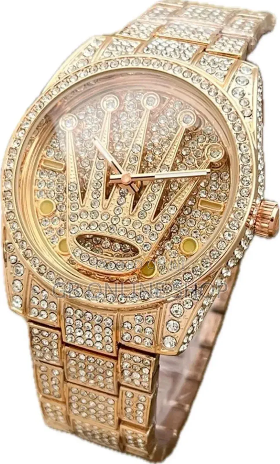 Safisha Men's Luxury Diamonds Plated Analog Watch