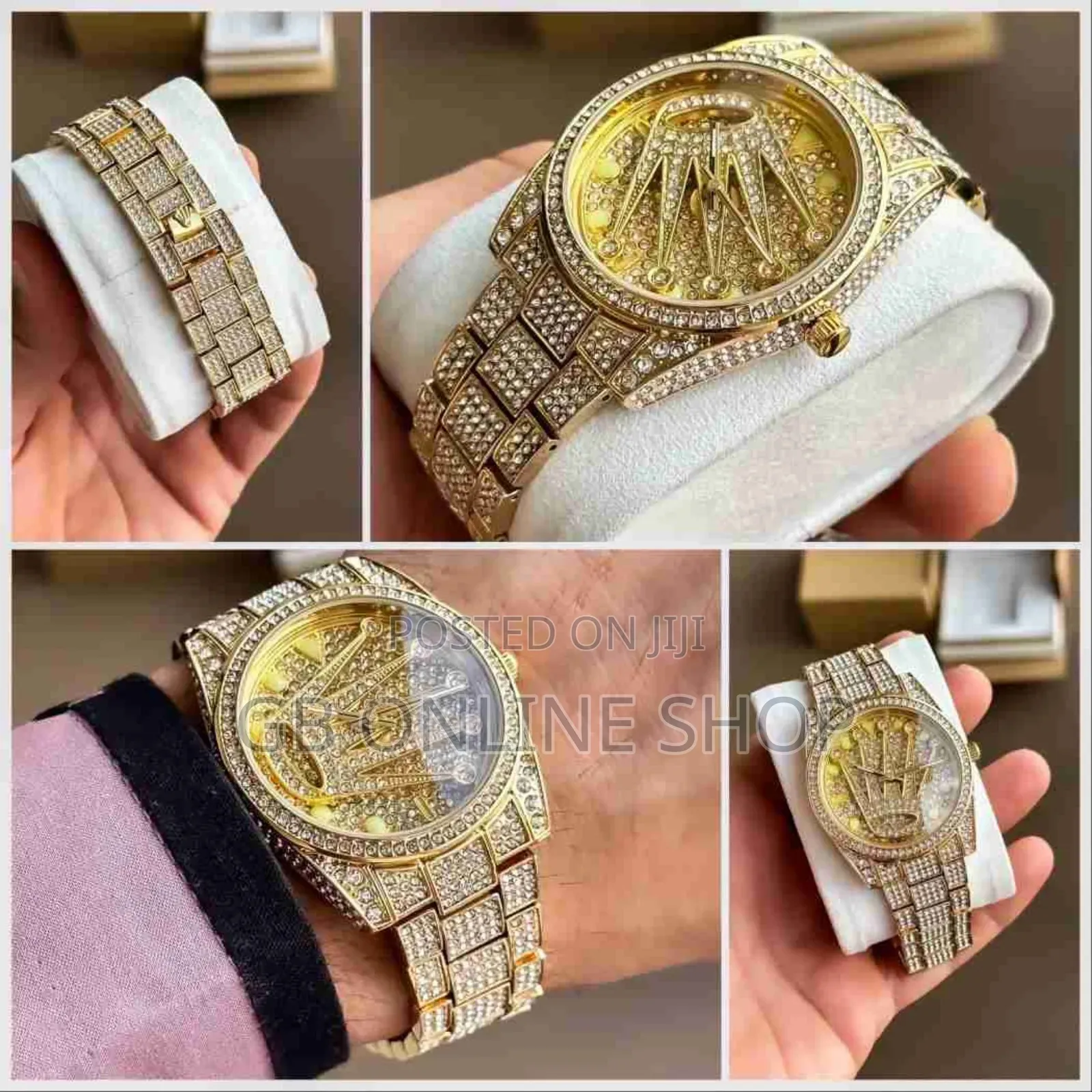 Safisha Men's Luxury Diamonds Plated Analog Watch