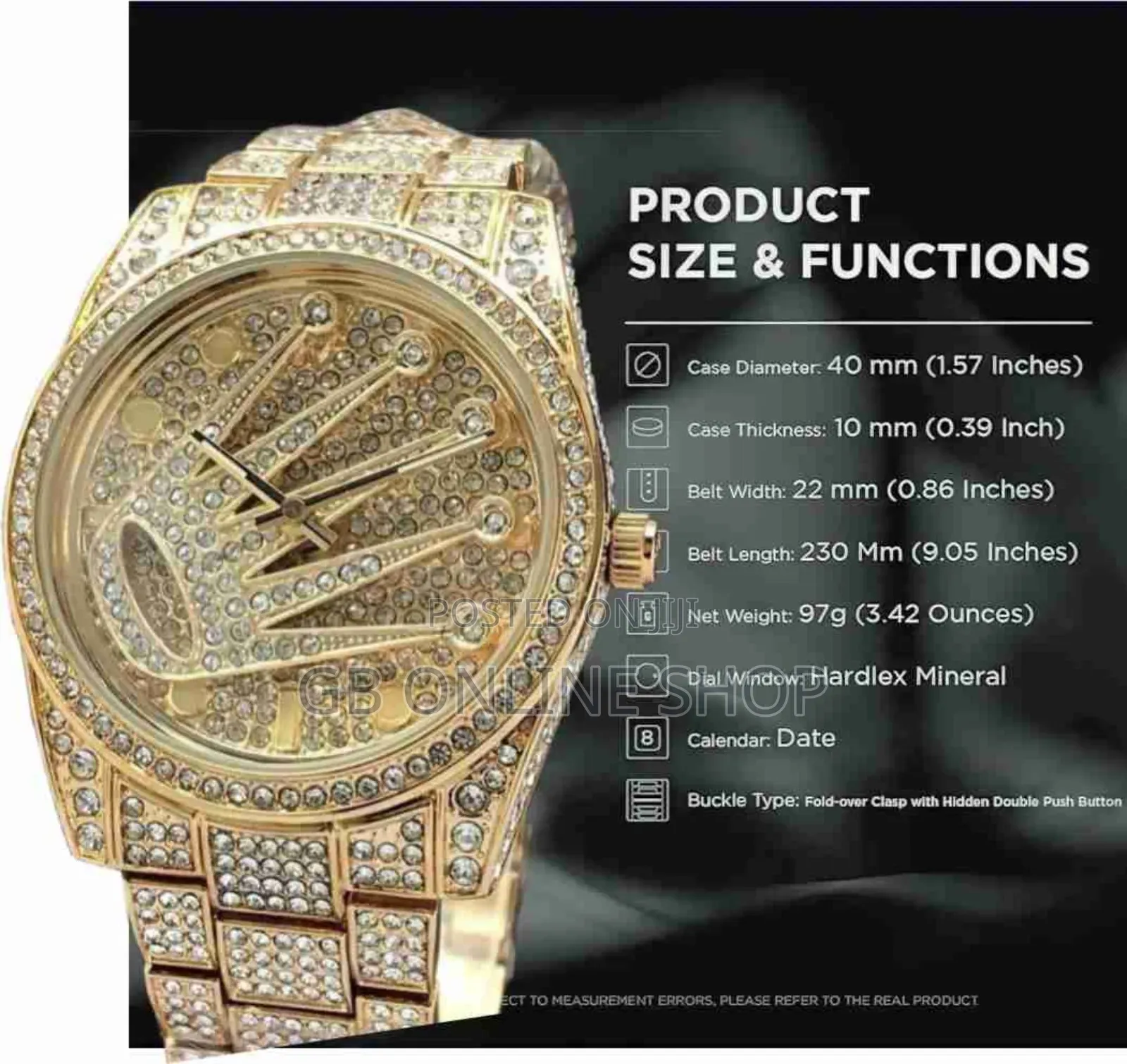 Safisha Men's Luxury Diamonds Plated Analog Watch