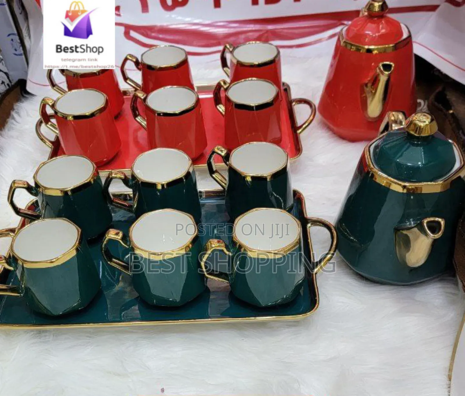 6 Tea Glass With 1 Jug የሻይ ብርጭቆ ከ መቅጃዉ ጋር