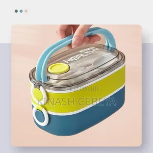 Two Layer Lunch Box(ሹካ እና ማንኪያ ያለው)