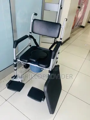 Photo - 4-in-1 Bedside Commode Shower Wheelchair,Shower Chair Cha