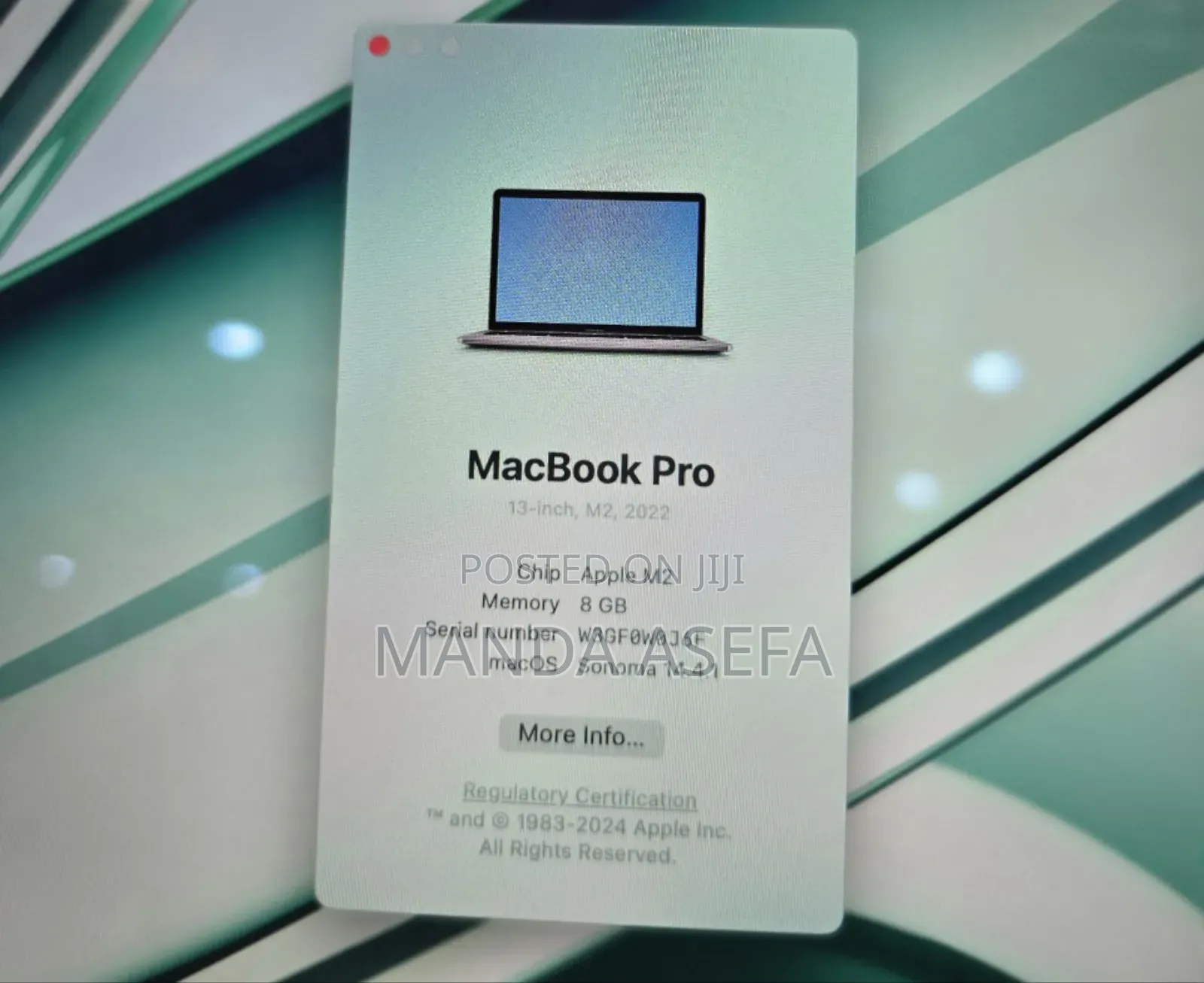 New Laptop Apple MacBook Pro 8GB Apple M2 SSD 256GB